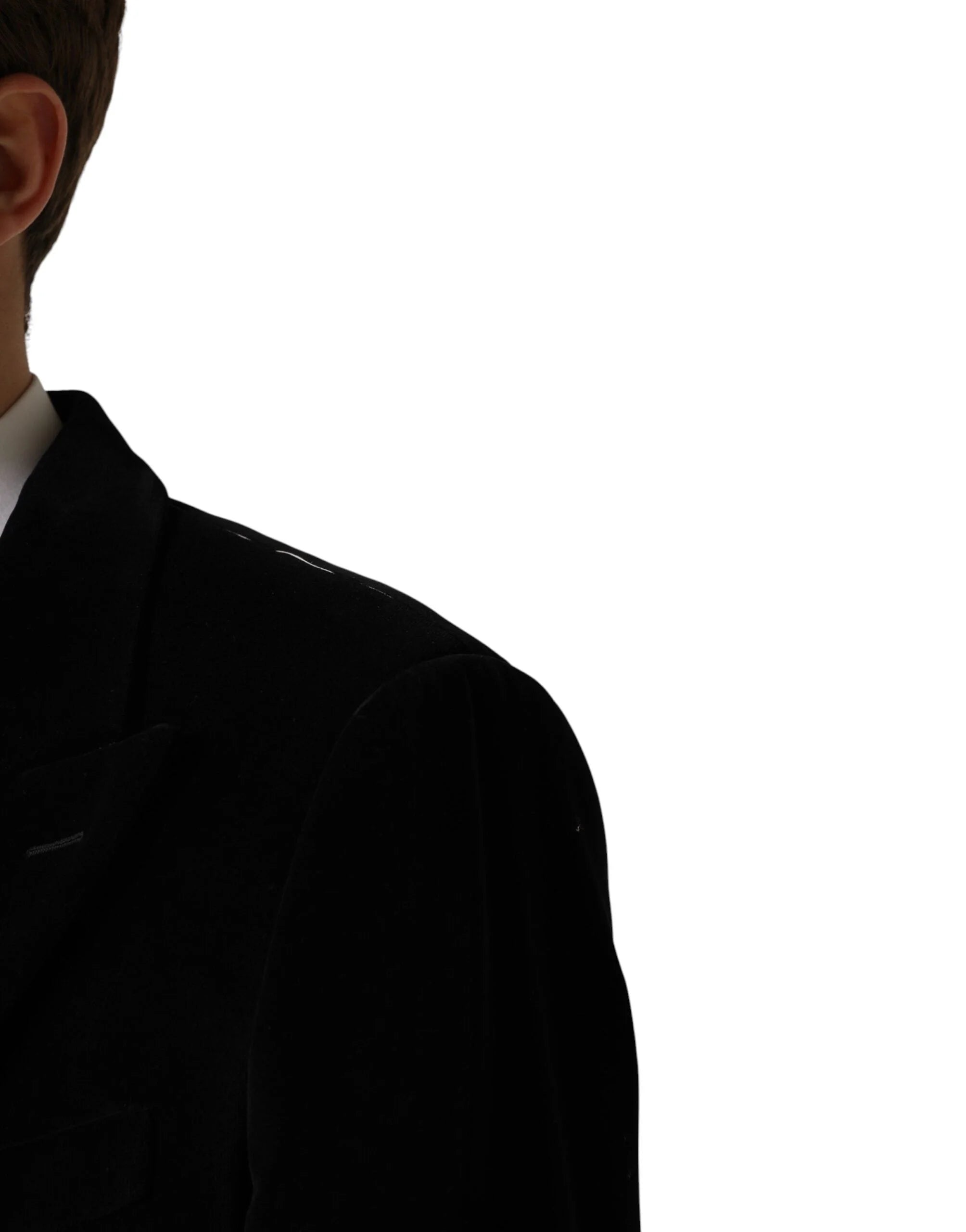 Dolce & Gabbana Black Cotton Velvet Long Trench Coat Jacket - IT52 | XL