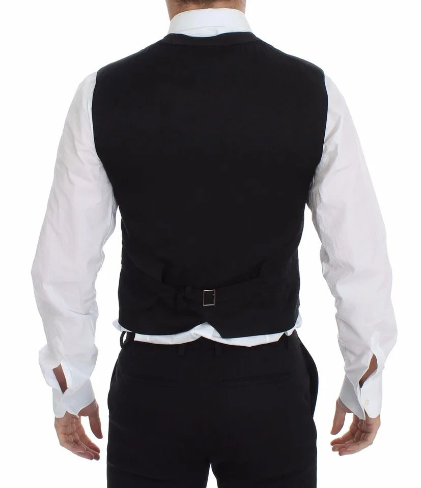 Dolce & Gabbana Black Cotton Viscose Dress Vest Blazer - Vests