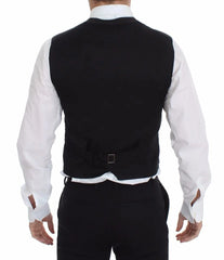 Dolce & Gabbana Black Cotton Viscose Dress Vest Blazer - Vests