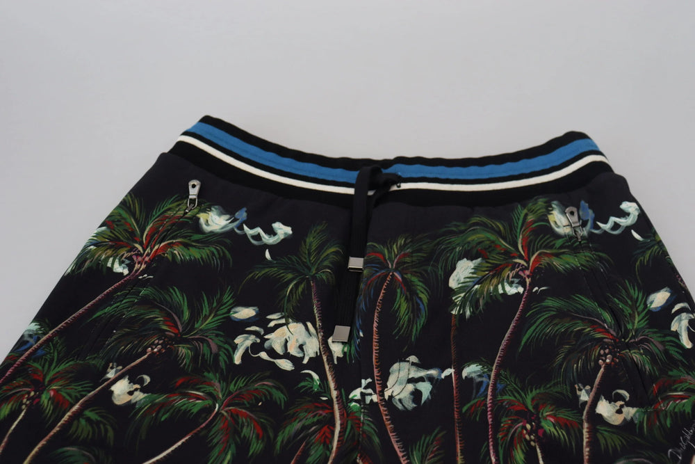 Dolce & Gabbana Black Cotton Volcano Print Casual Shorts - IT44 | XS - Short Trousers