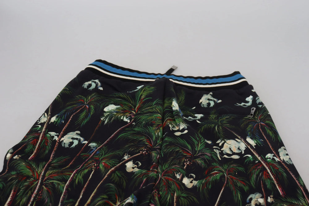 Dolce & Gabbana Black Cotton Volcano Print Casual Shorts - IT44 | XS - Short Trousers