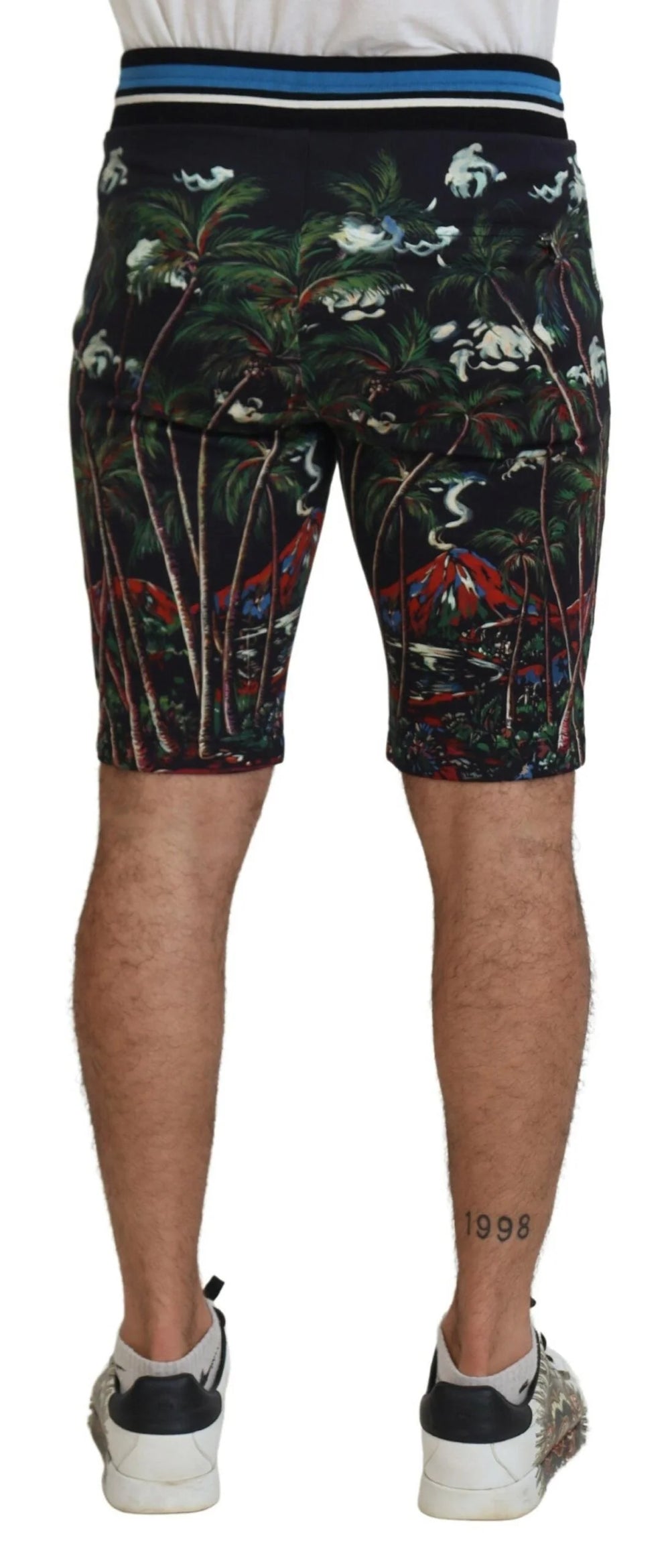 Dolce & Gabbana Black Cotton Volcano Print Casual Shorts - IT44 | XS - Short Trousers