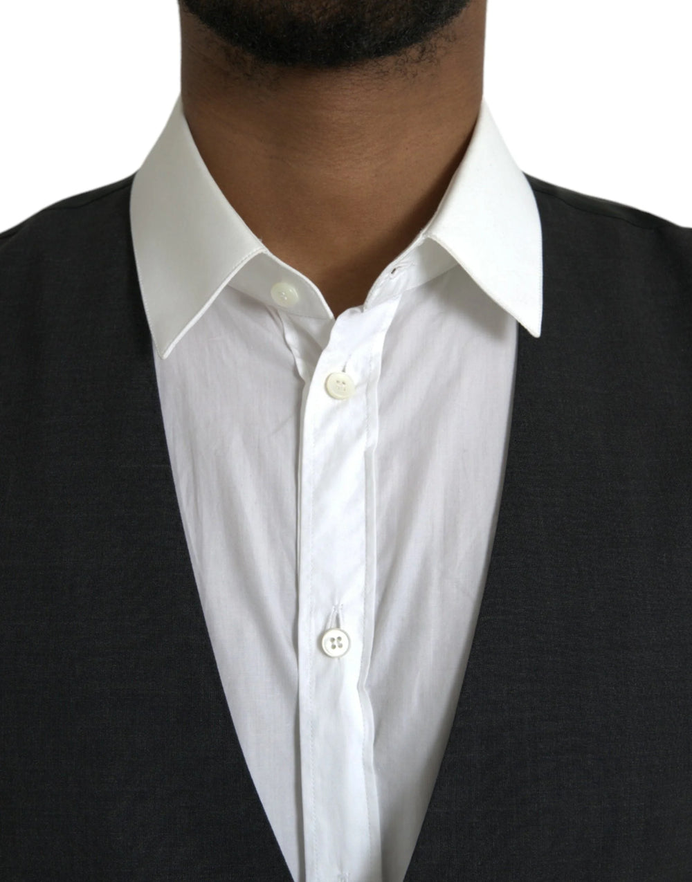 Dolce & Gabbana Black Cotton Waistcoat Dress Formal Vest - IT50 | L - Vests