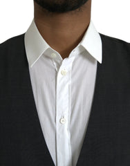 Dolce & Gabbana Black Cotton Waistcoat Dress Formal Vest - IT50 | L - Vests