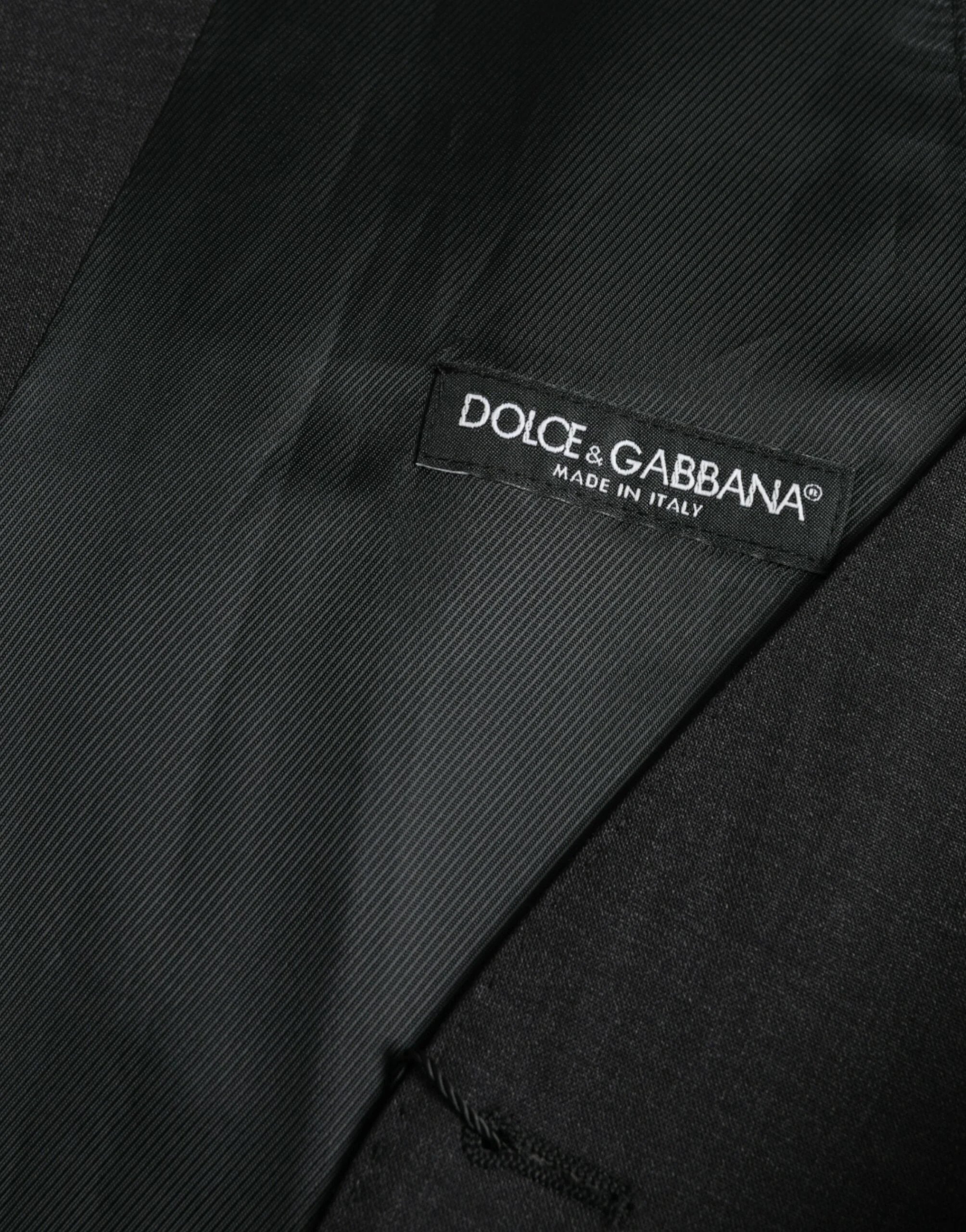 Dolce & Gabbana Black Cotton Waistcoat Dress Formal Vest - IT50 | L - Vests