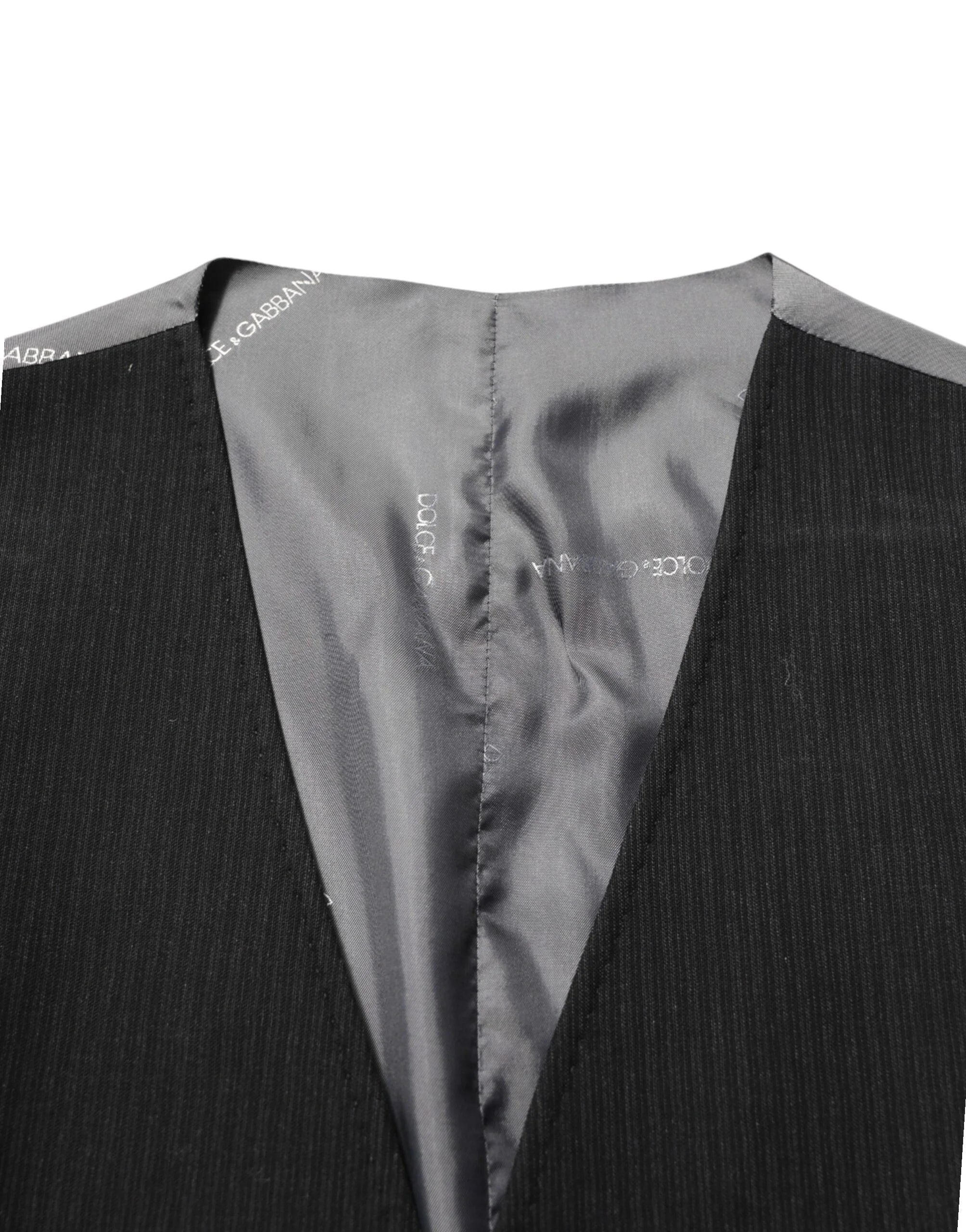 Dolce & Gabbana Black Cotton Waistcoat Dress Men Formal Vest - IT50 | L - Vests