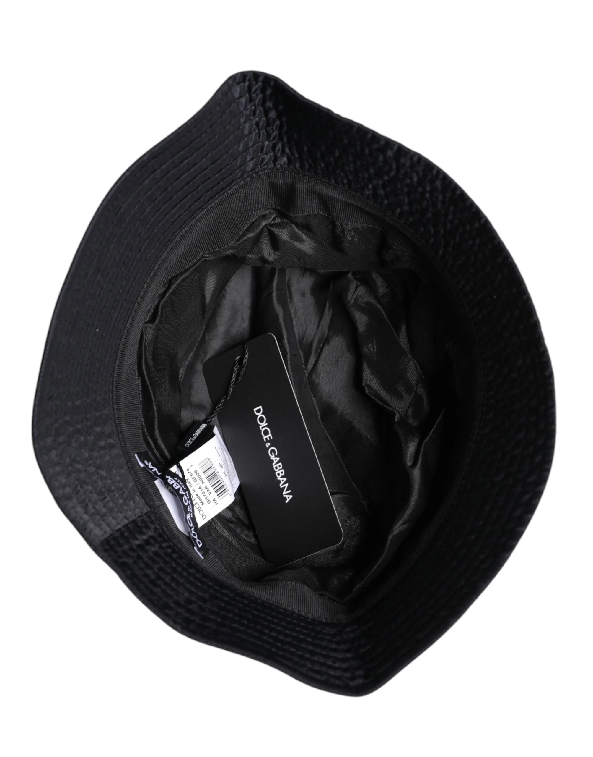 Dolce & Gabbana Black Cotton Wide Brim Bucket Hat - Bucket Hats