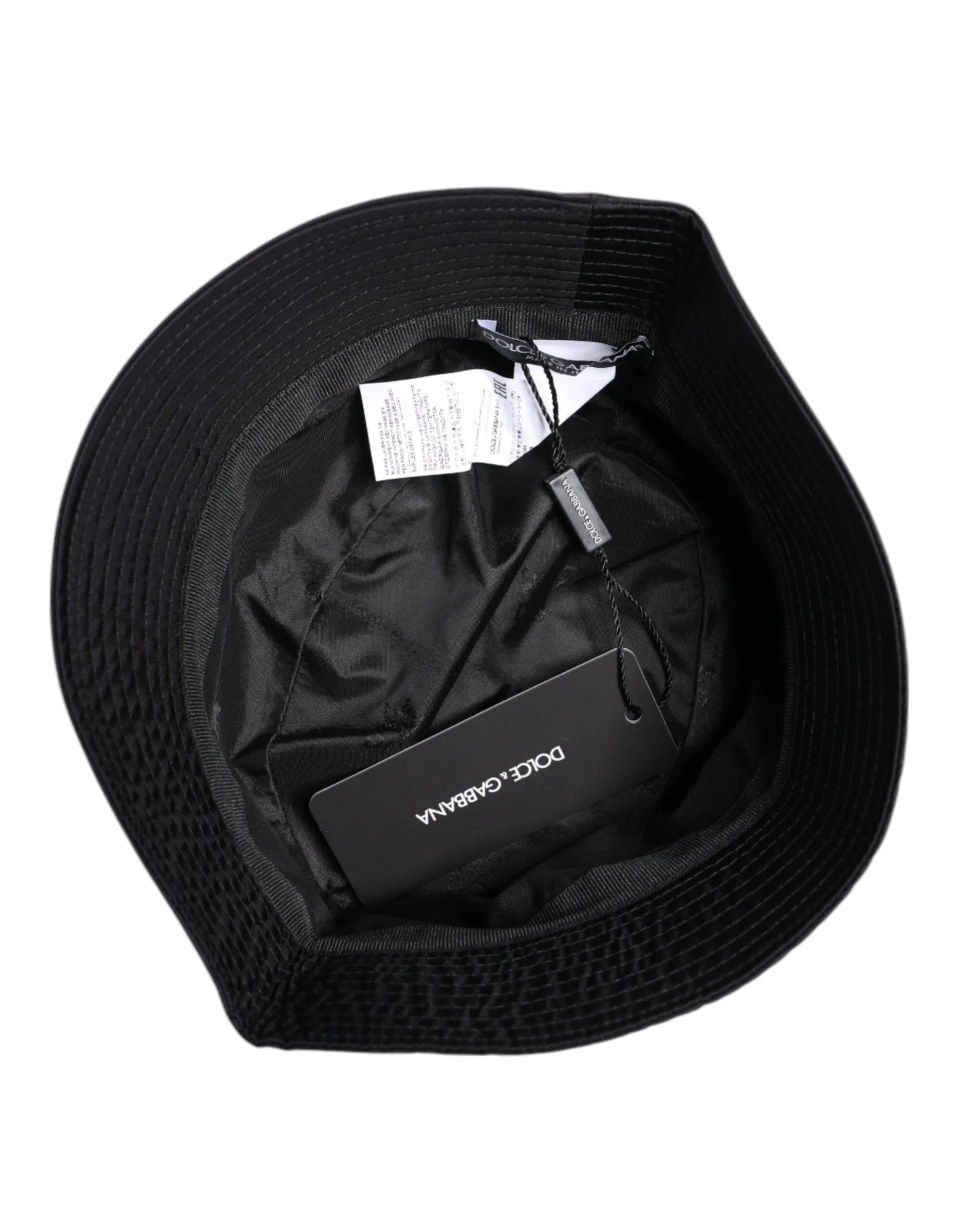 Dolce & Gabbana Black Cotton Wide Brim Bucket Hat - Bucket Hats