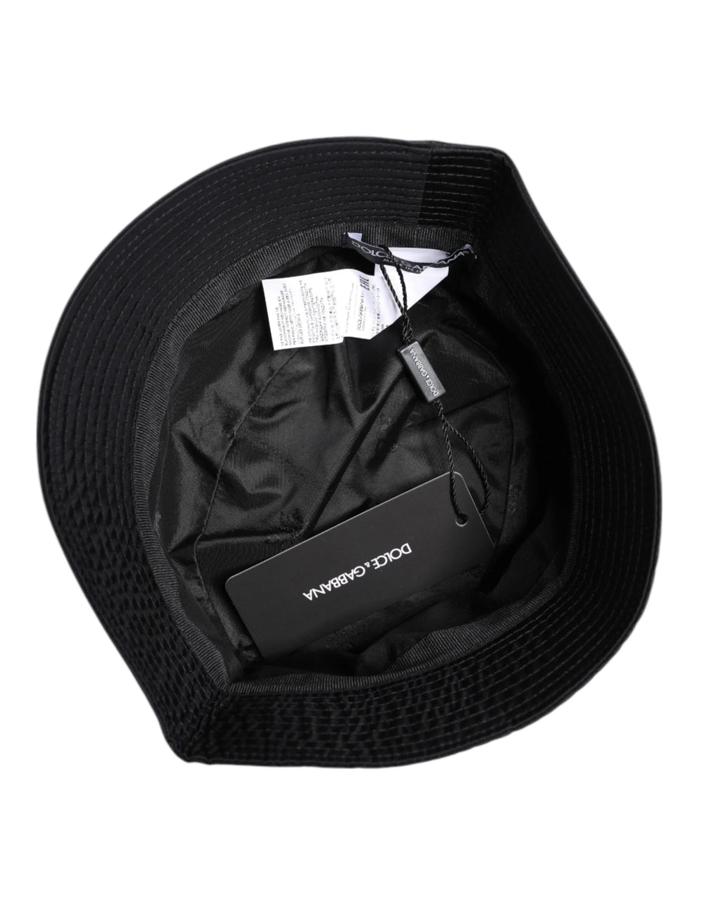 Dolce & Gabbana Black Cotton Wide Brim Bucket Hat - Bucket Hats