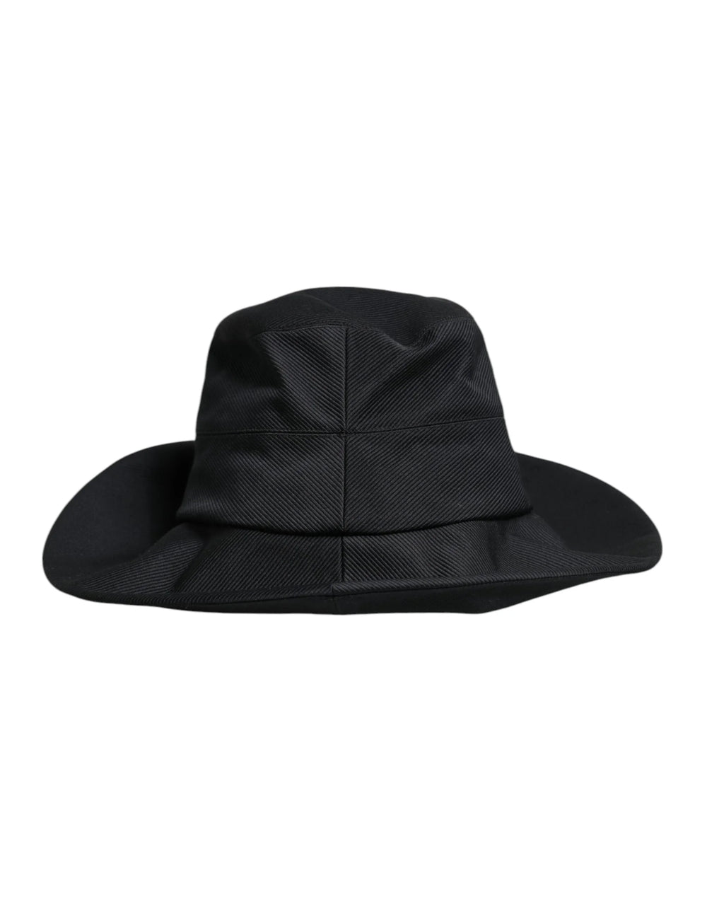 Dolce & Gabbana Black Cotton Wide Brim Fedora Hat - 57 cm|S - Fedoras