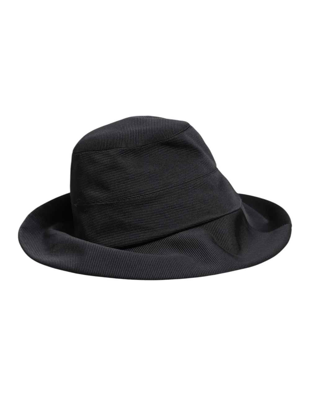 Dolce & Gabbana Black Cotton Wide Brim Fedora Hat - 57 cm|S - Fedoras