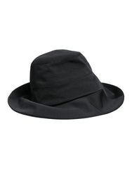 Dolce & Gabbana Black Cotton Wide Brim Fedora Hat - 57 cm|S - Fedoras