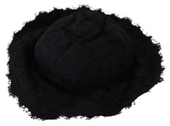 Dolce & Gabbana Black Cotton Wide Brim Shade Hat - 57 cm|S - Sun Hats