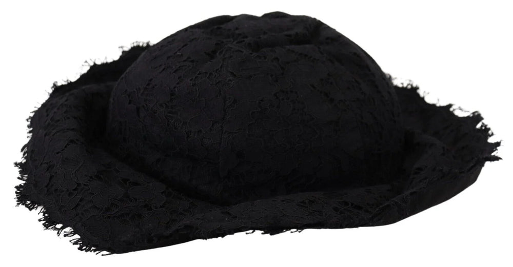 Dolce & Gabbana Black Cotton Wide Brim Shade Hat - 57 cm|S - Sun Hats