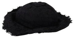 Dolce & Gabbana Black Cotton Wide Brim Shade Hat - 57 cm|S - Sun Hats