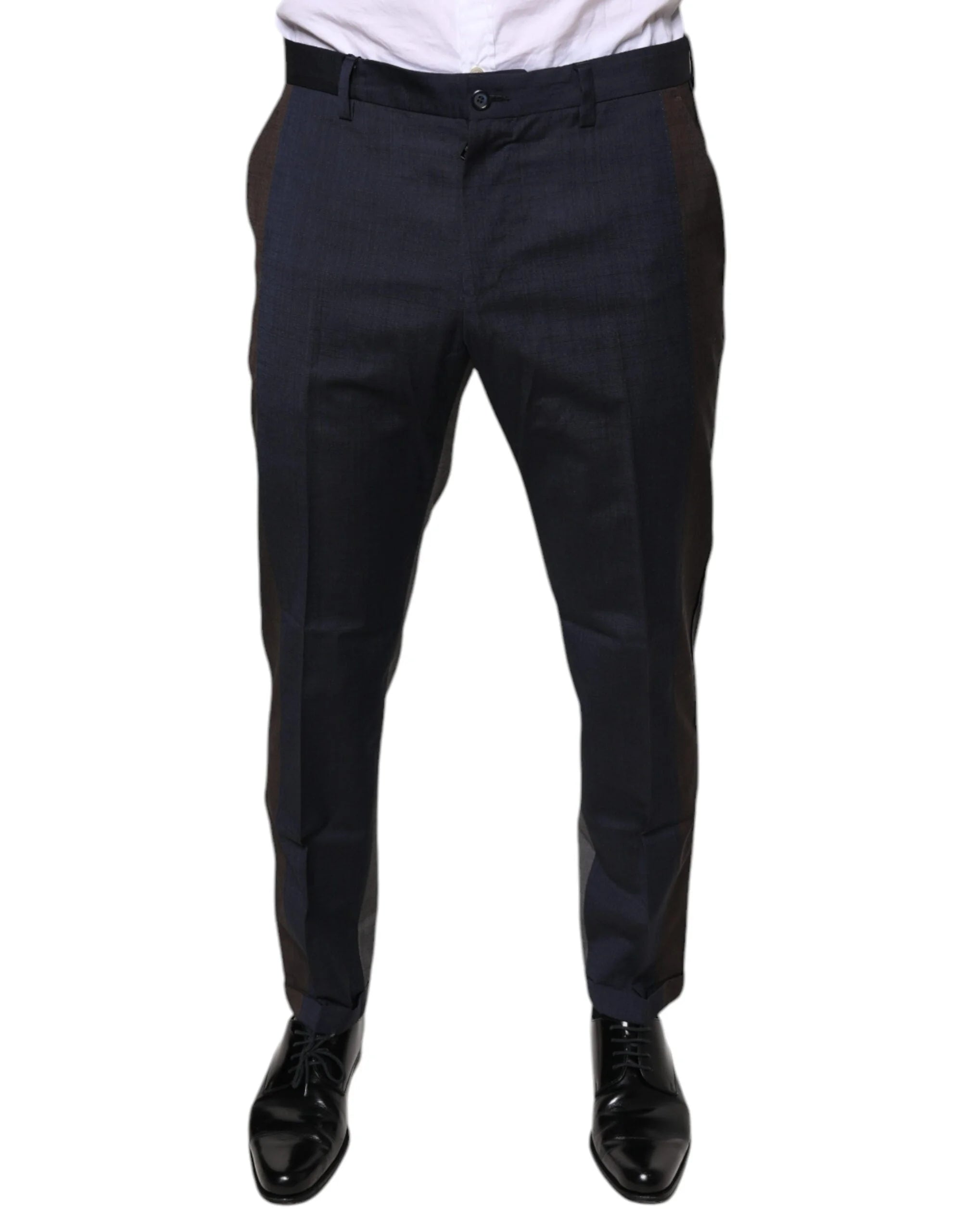 Dolce & Gabbana Black Cotton Wool Formal Dress Pants - IT50 | L - Trousers