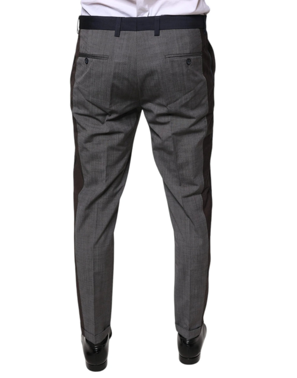 Dolce & Gabbana Black Cotton Wool Formal Dress Pants - IT50 | L - Trousers