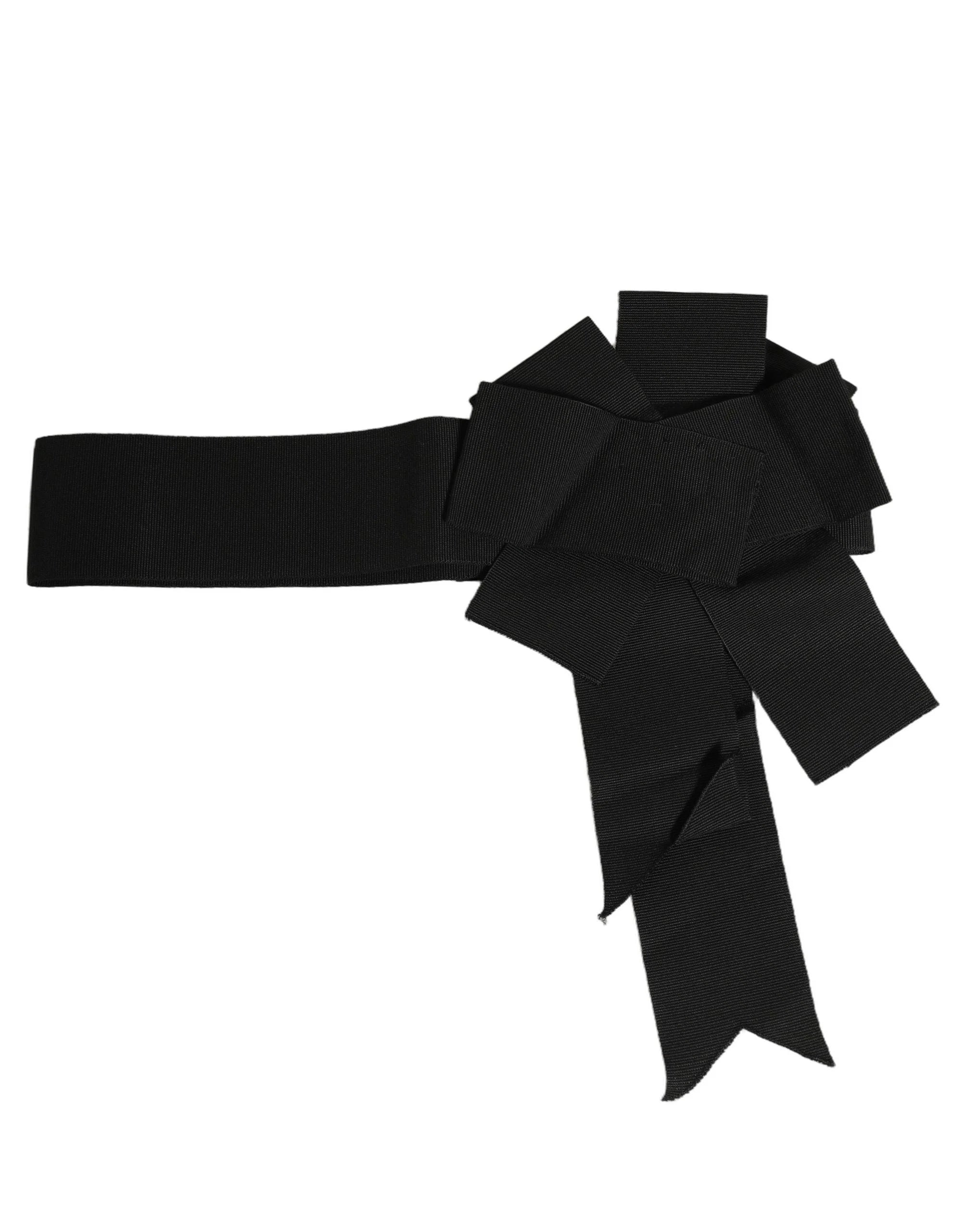 Dolce & Gabbana Black Cotton Wrap Around Tie Cintura Belt - IT40|S