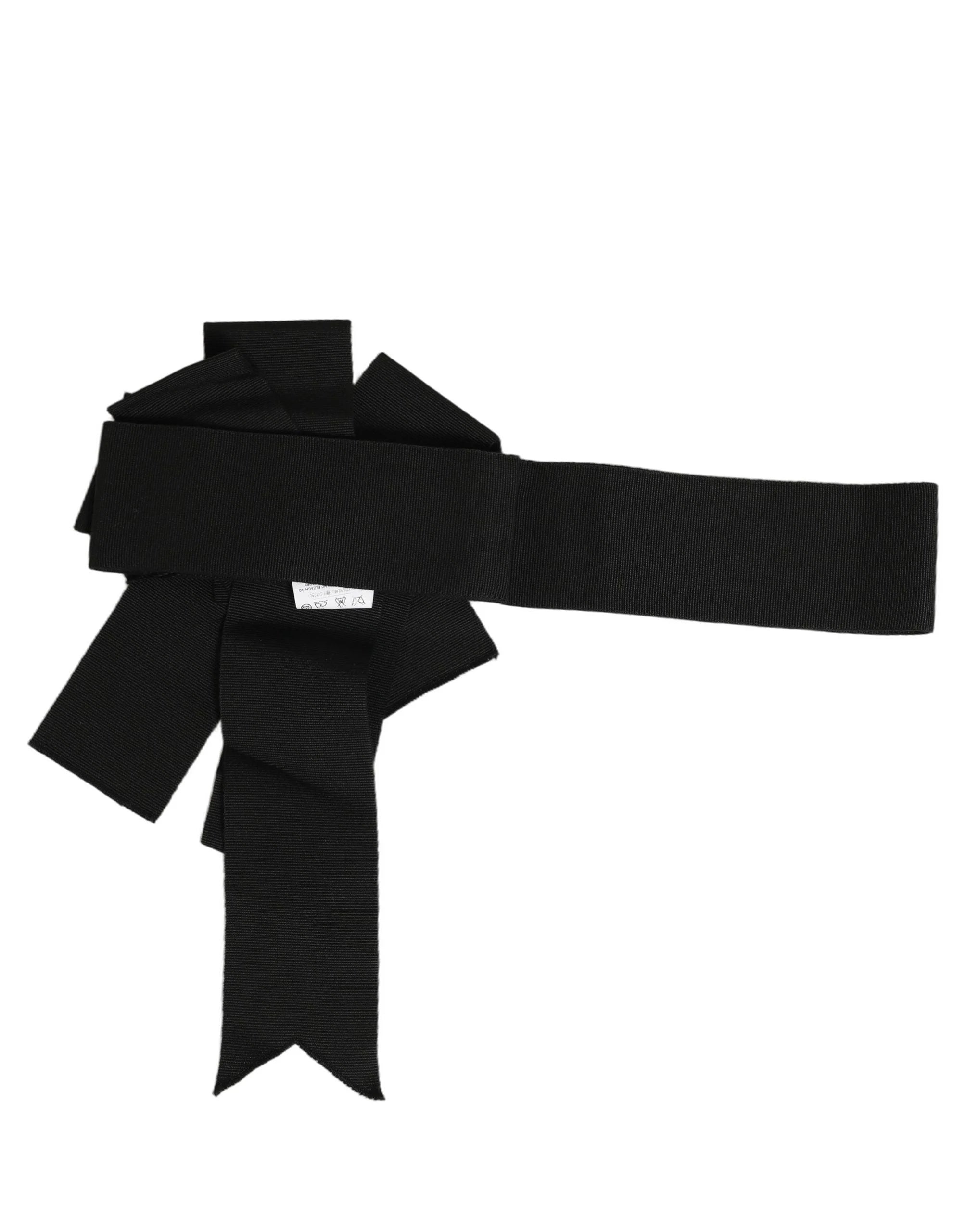 Dolce & Gabbana Black Cotton Wrap Around Tie Cintura Belt - IT40|S