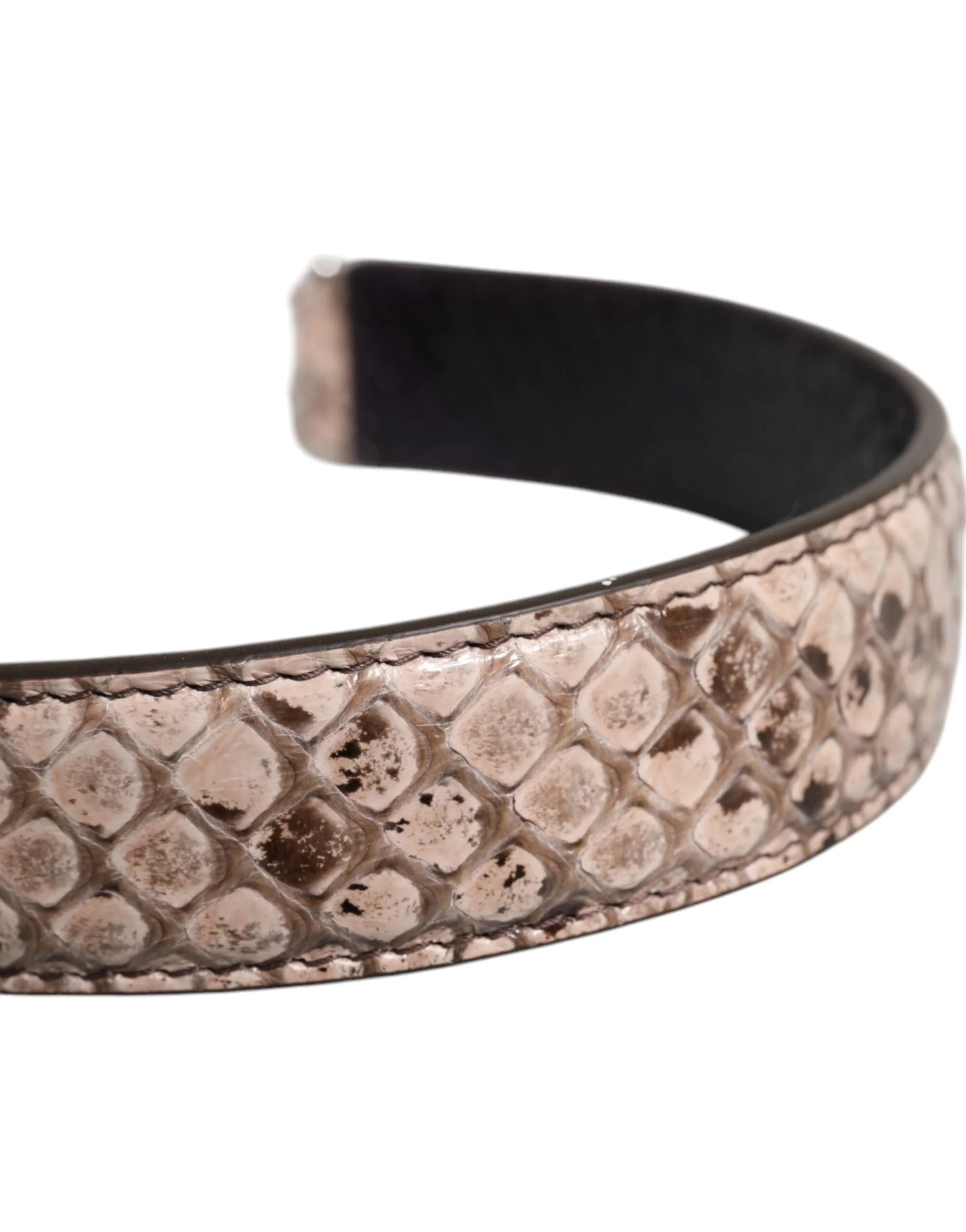 Dolce & Gabbana Black Cream Exotic Leather Bag Shoulder Strap - Handbag & Wallet Accessories