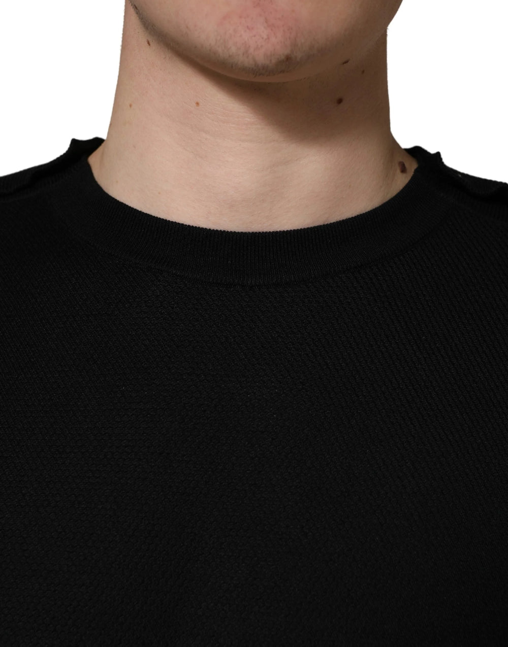 Dolce & Gabbana Black Crew Neck Long Sleeve Pullover Sweater - IT50 | L
