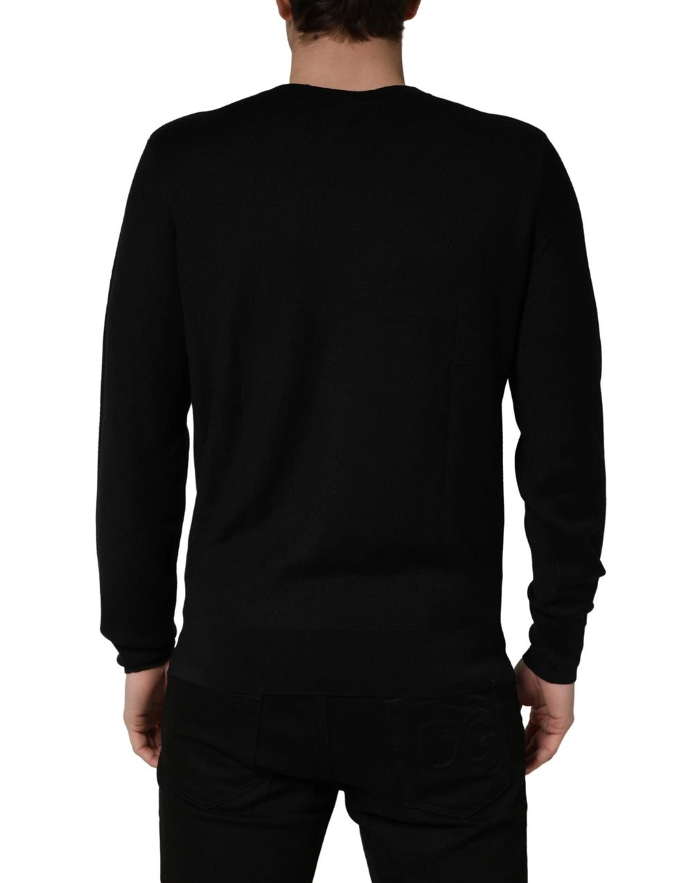 Dolce & Gabbana Black Crew Neck Long Sleeve Pullover Sweater - IT50 | L