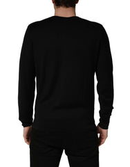 Dolce & Gabbana Black Crew Neck Long Sleeve Pullover Sweater - IT50 | L