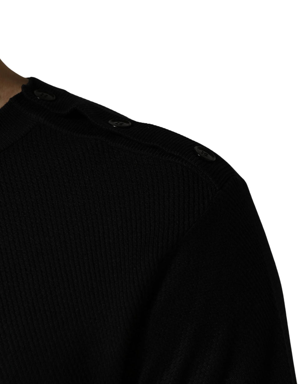 Dolce & Gabbana Black Crew Neck Long Sleeve Pullover Sweater - IT50 | L