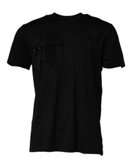 Dolce & Gabbana Black Crew Neck Short Sleeve T-shirt - IT56 | XXL - T-Shirts