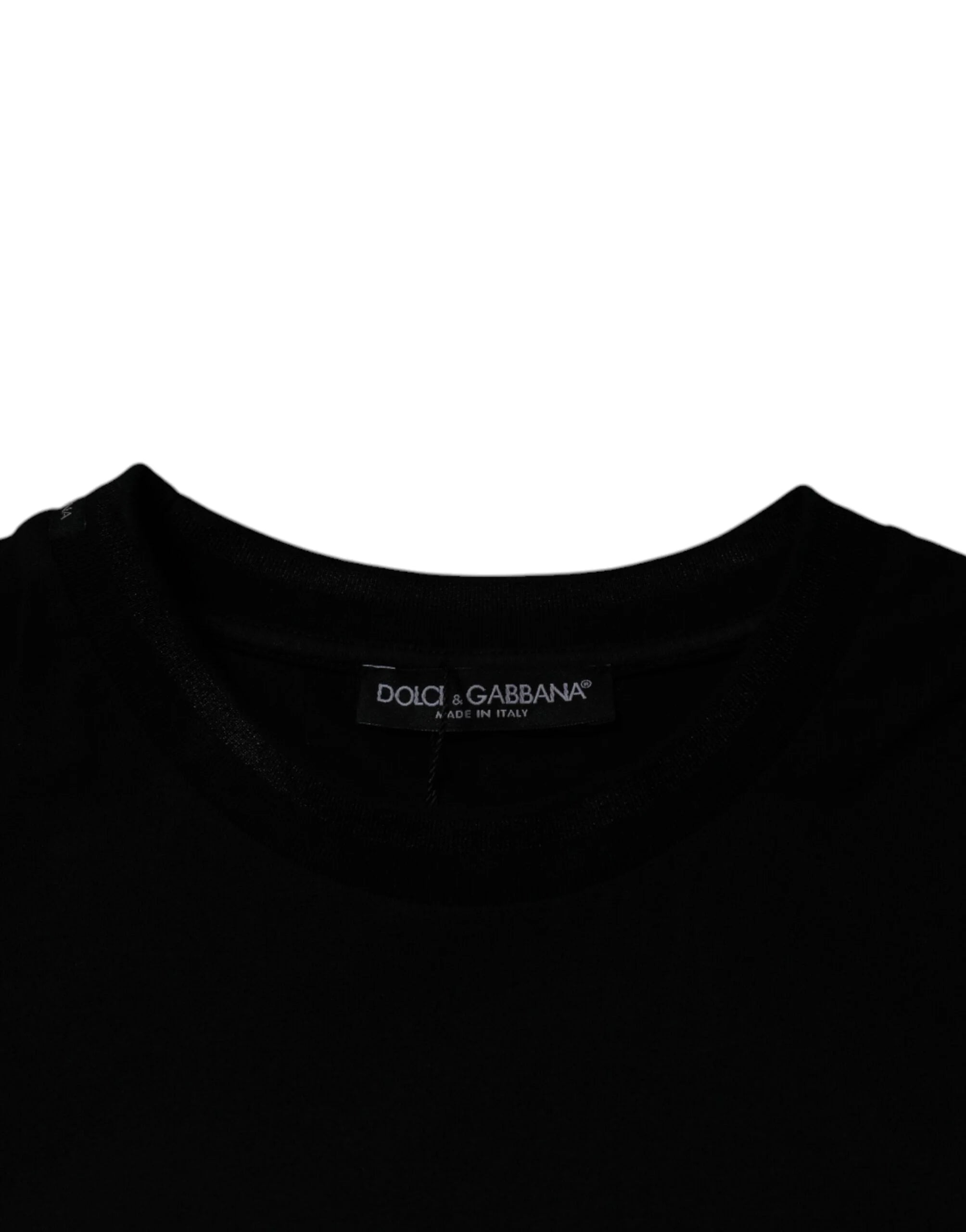 Dolce & Gabbana Black Crew Neck Short Sleeve T-shirt - IT56 | XXL - T-Shirts