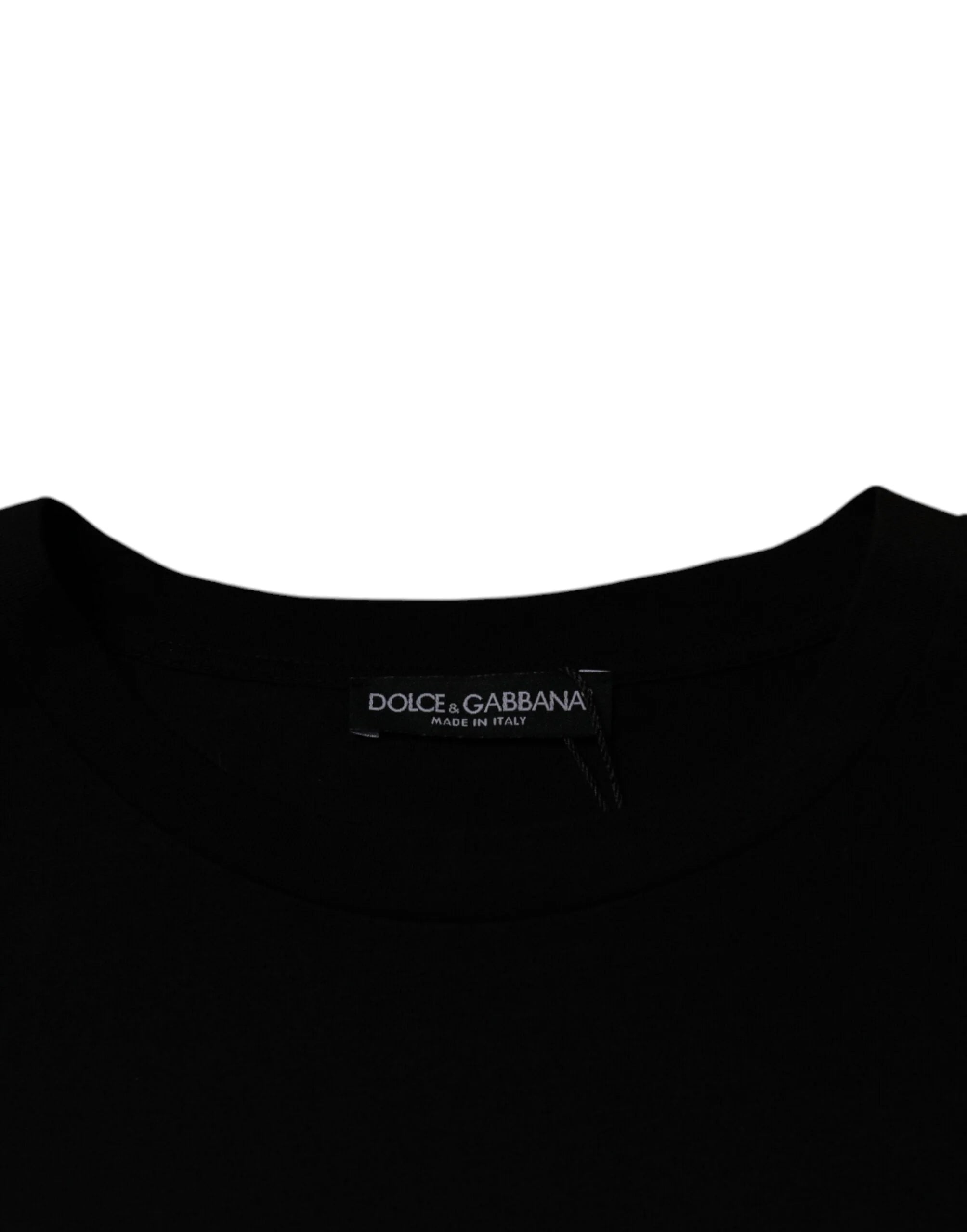 Dolce & Gabbana Black Crew Neck Short Sleeve T-shirt - T-Shirts