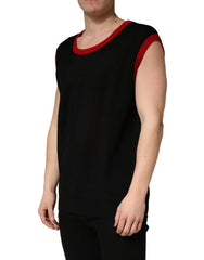 Dolce & Gabbana - Gilet en maille noir à col rond sans manches Homme - IT60 | 3XL