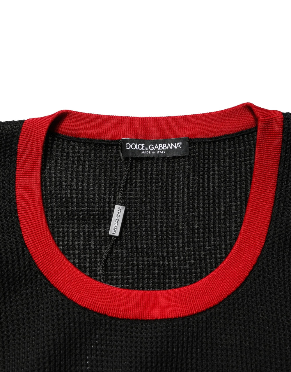 Dolce & Gabbana - Gilet en maille noir à col rond sans manches Homme - IT60 | 3XL