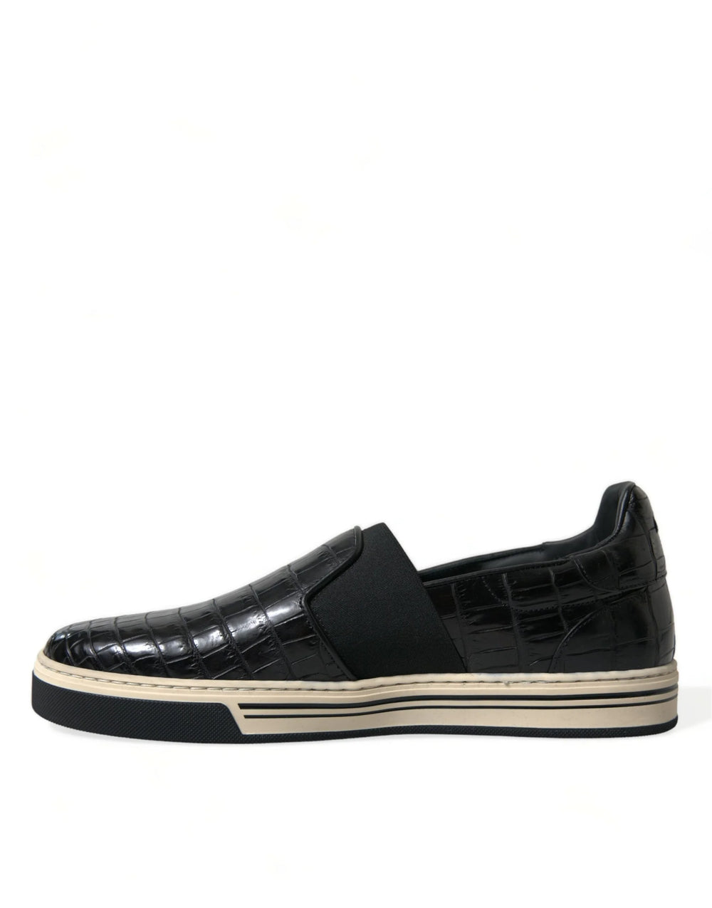 Dolce & Gabbana Black Croc Exotic Leather Sneakers Shoes - EU40/US7
