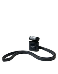 Dolce & Gabbana Black Crocodile Leather Silver Metal Logo Airpods Case - Headphone Carrying Cases