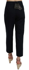 Dolce & Gabbana Black Cropped Front Button Embellished Pants - Trousers