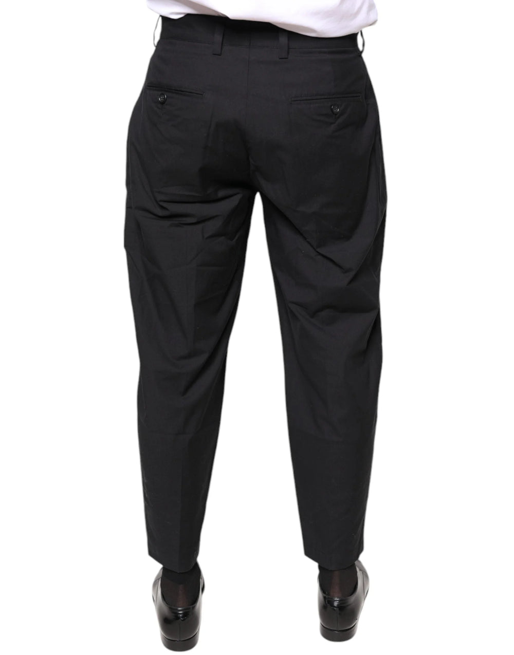 Dolce & Gabbana Black Crown Cotton Dress Pants - IT46 | S - Trousers