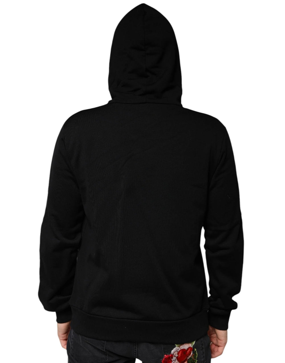 Dolce & Gabbana Black Crown Cotton Hooded Sweatshirt Sweater - IT50 | L - Hoodies