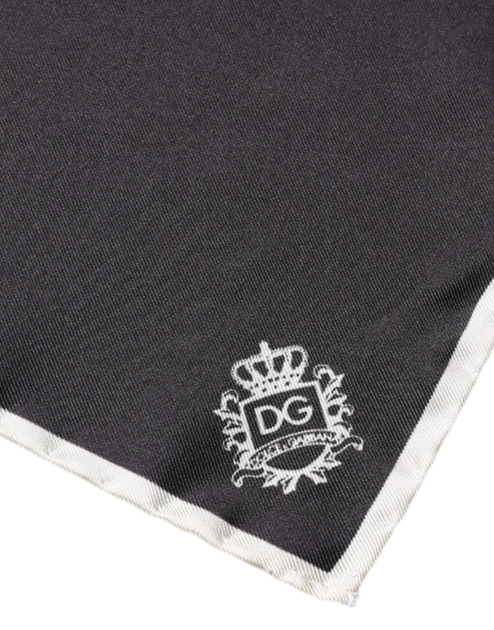 Dolce & Gabbana Black Crown Logo Square Handkerchief Scarf - Scarves & Shawls
