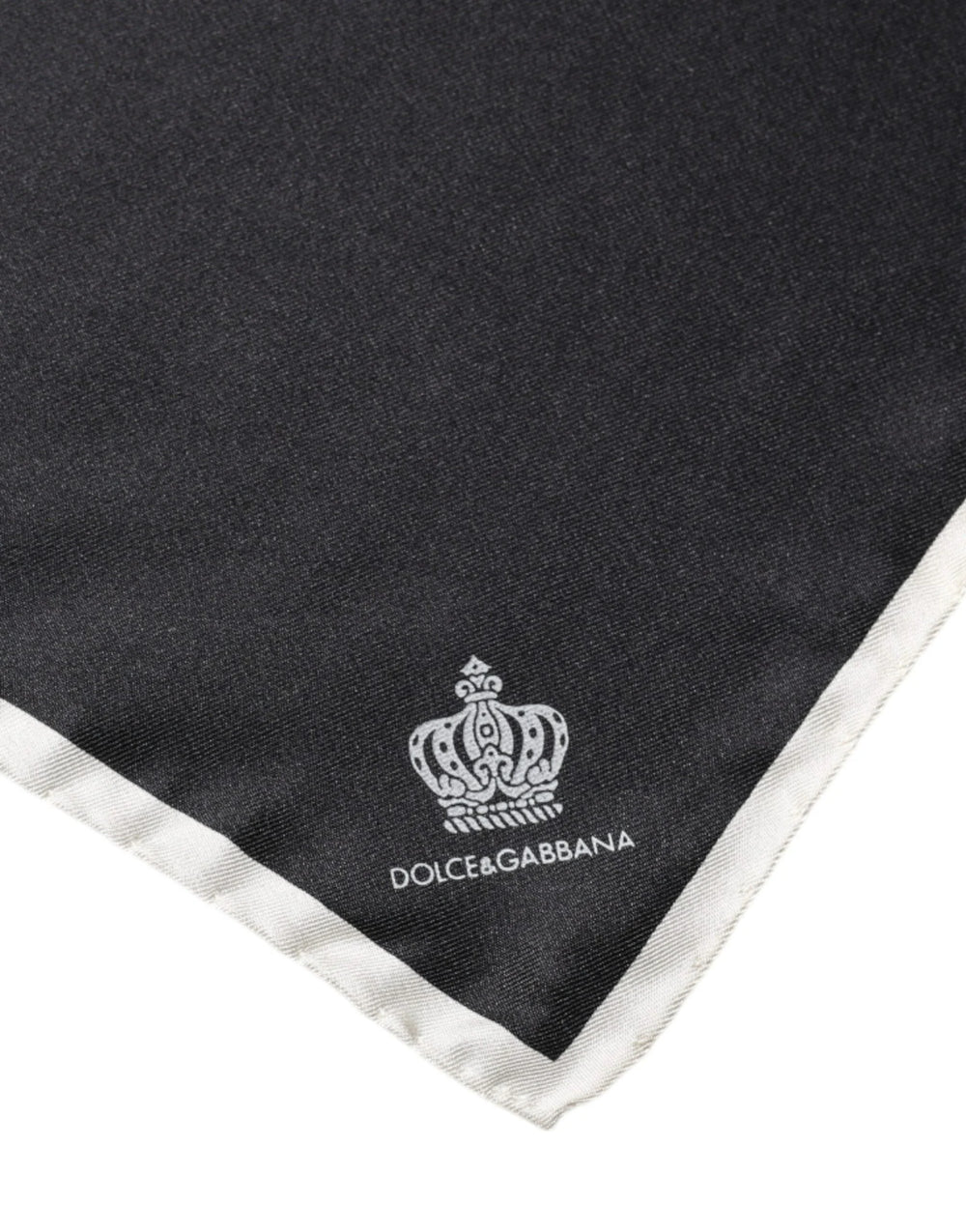 Dolce & Gabbana Black Crown Logo Square Handkerchief Scarf - Scarves & Shawls