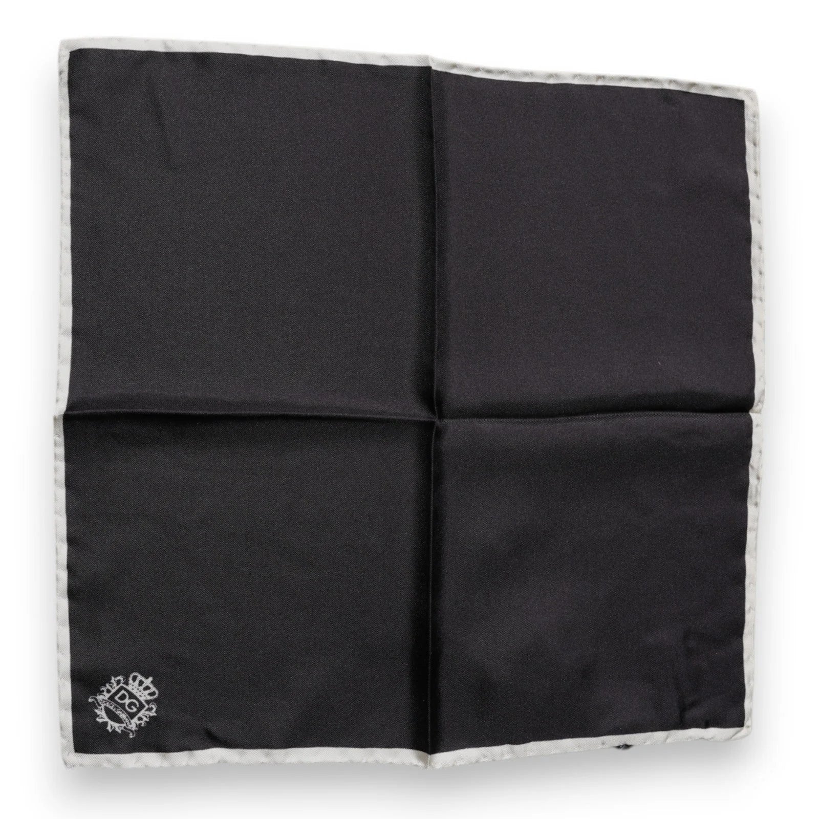 Dolce & Gabbana Black Crown Logo Square Handkerchief Scarf - Scarves & Shawls