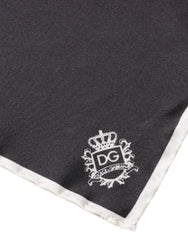 Dolce & Gabbana Black Crown Logo Square Handkerchief Scarf - Scarves & Shawls