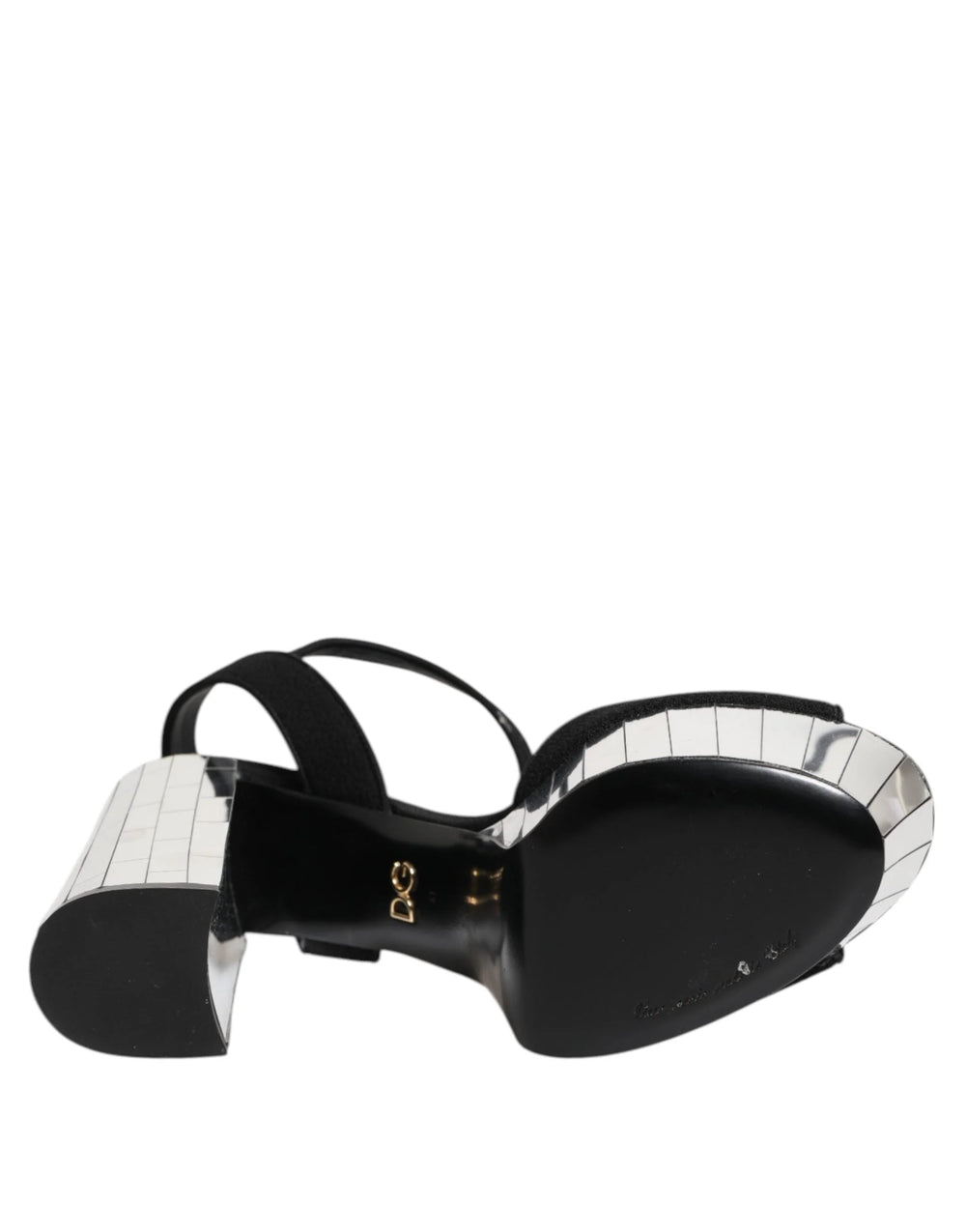 Dolce & Gabbana Black Crystal Ankle Strap Keira Sandal Shoes - Sandals