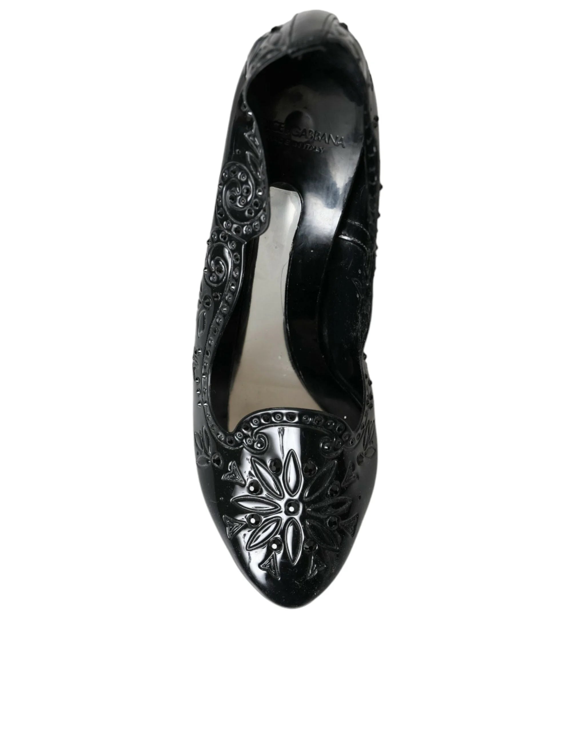 Dolce & Gabbana Black Crystal CINDERELLA Heels Pumps Shoes - EU40/US9.5 - Heels