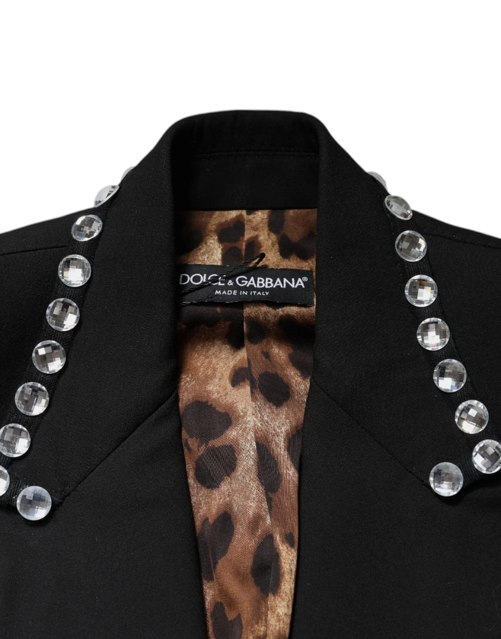 Dolce & Gabbana Black Crystal Double Breasted Blazer Jacket - IT40|S - Coats & Jackets