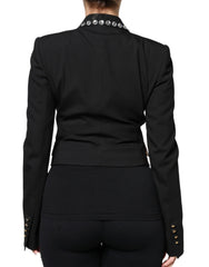Dolce & Gabbana Black Crystal Double Breasted Blazer Jacket - IT40|S - Coats & Jackets