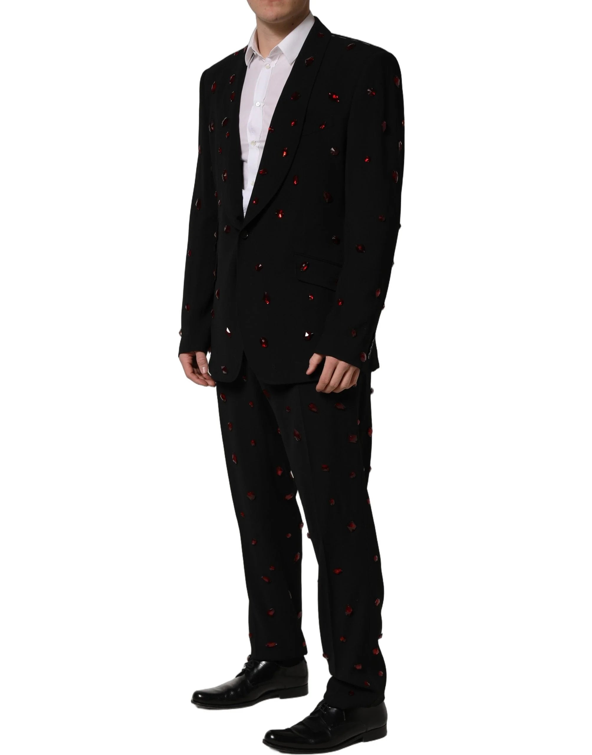 Dolce & Gabbana Black Crystal Embellished 2 Piece Suit - IT58 | 3XL