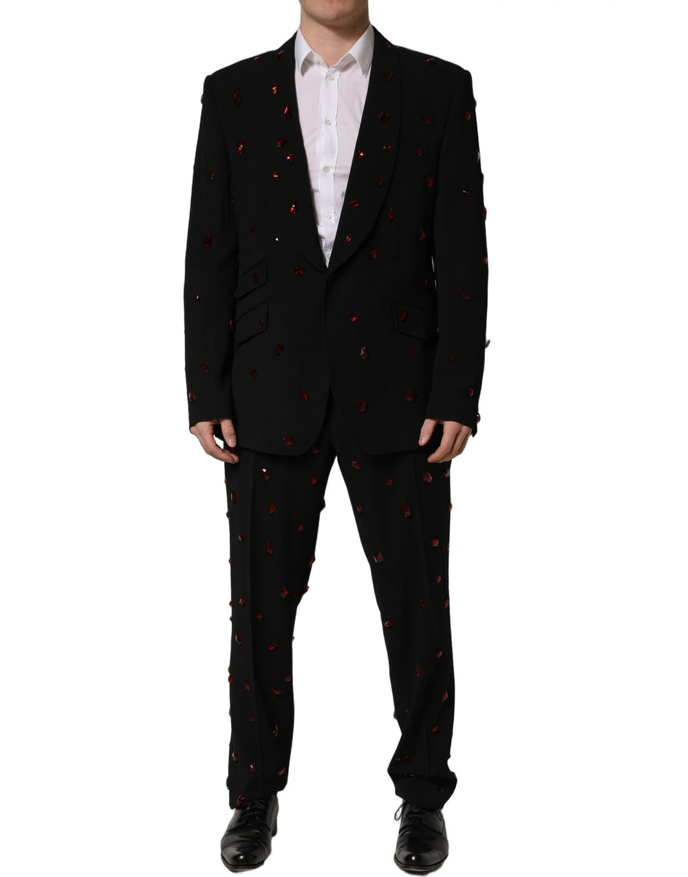 Dolce & Gabbana Black Crystal Embellished 2 Piece Suit - IT58 | 3XL