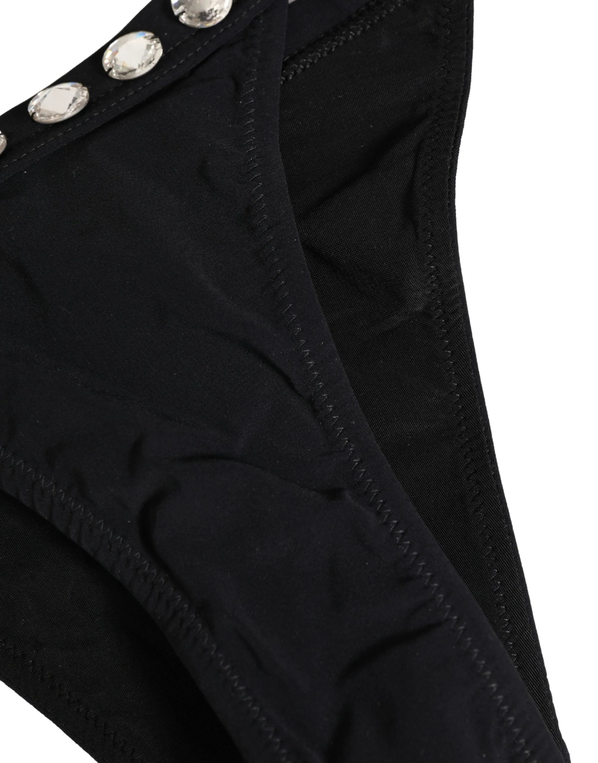 Dolce & Gabbana Black Crystal Embellished Bikini Bottom Swimwear - IT3 | M