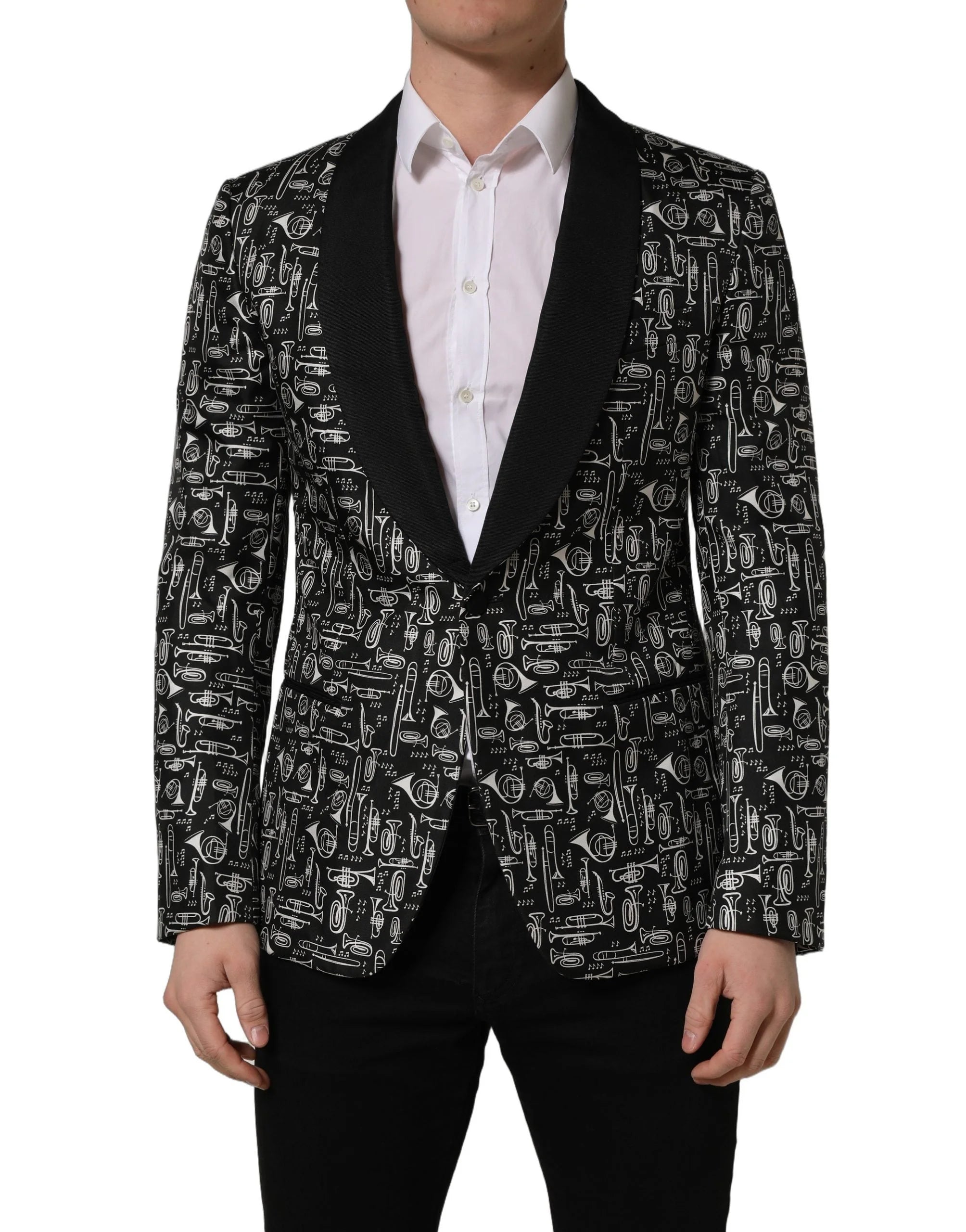 Dolce & Gabbana Black Crystal Embellished Coat Blazer Jacket - IT52 | XL
